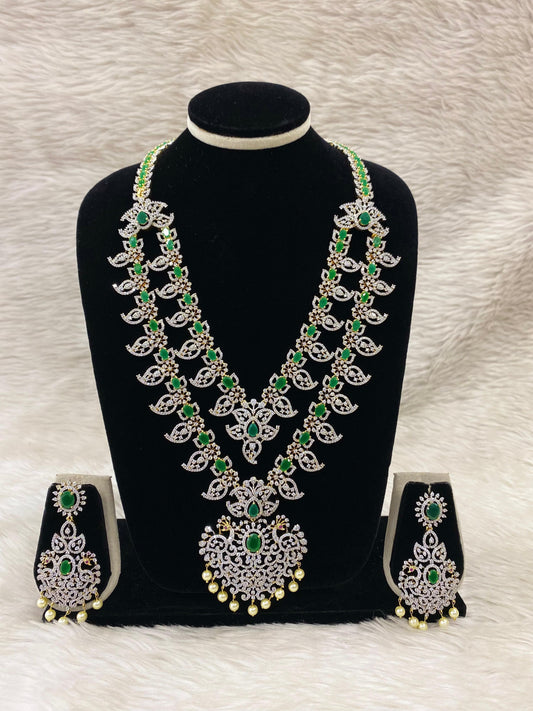 Diamond Layers Long Necklace set